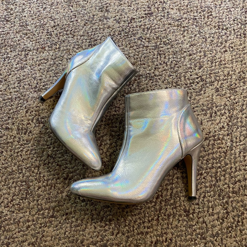 Holo heeled booties